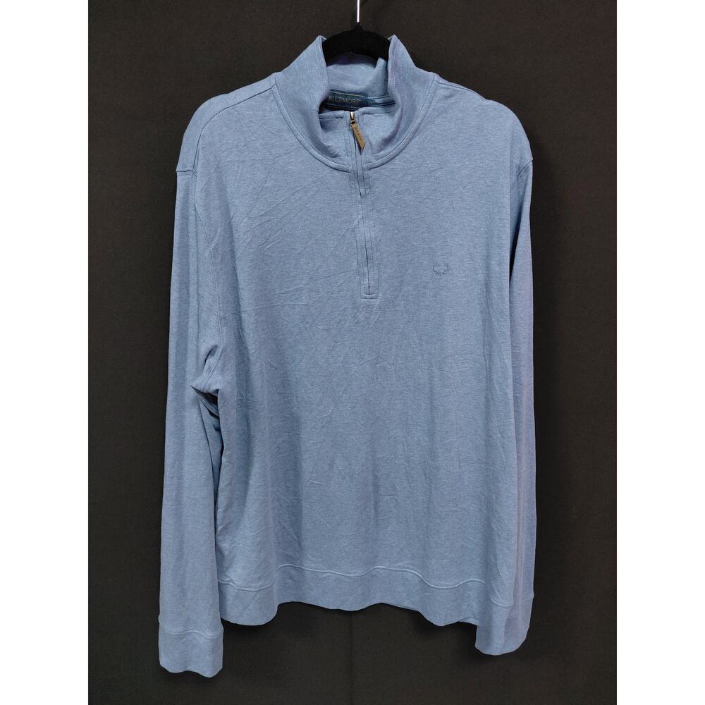 BILTMORE Cotton Pullover Sweater Blue Solid Knit Men Size XL